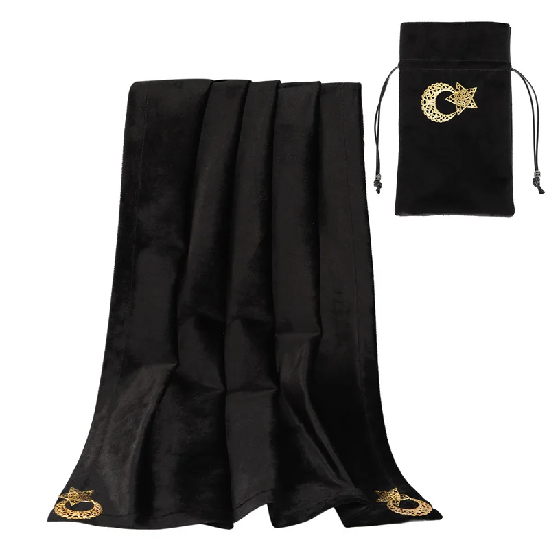 

Tarot Special Tablecloth Star Moon Hollow Metal Flower Contains Tarot Storage Bag Family Party Decoration Tablecloth