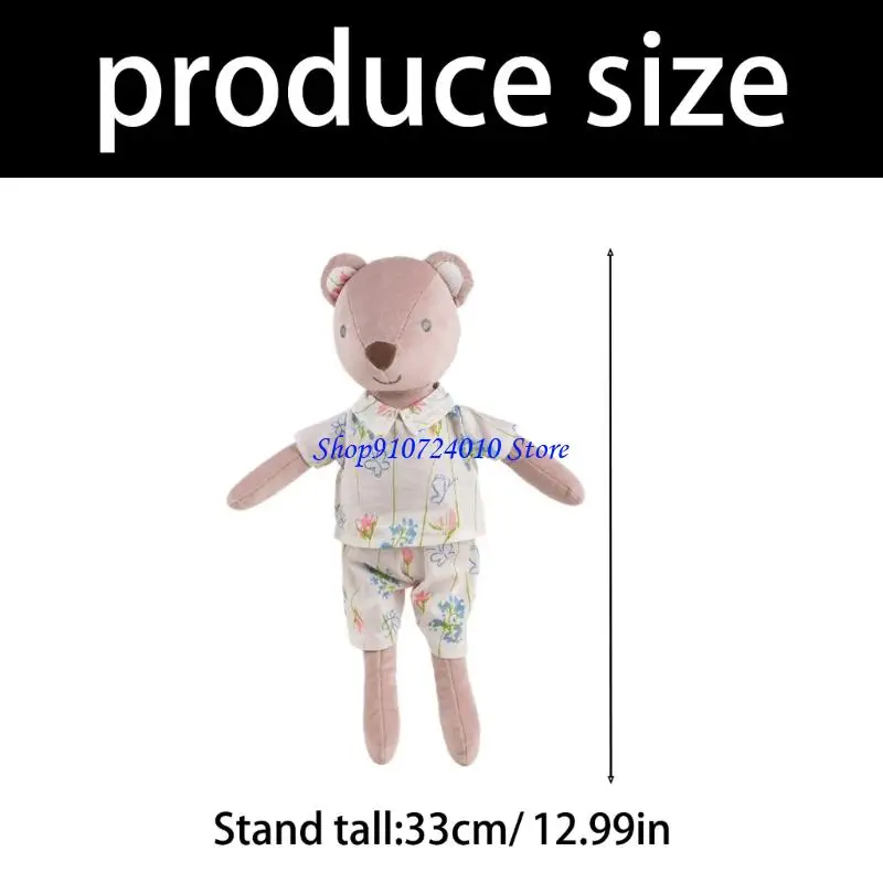 77HD gekleed beer pluche speelgoed zacht knuffel metgezel voor kinderen rustgevende bedtijd comfort