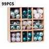

99pcs Christmas Tree Balls Hanging Ornament Home Wedding Plastic Hanging Balls Holiday Decoration, Red Silver