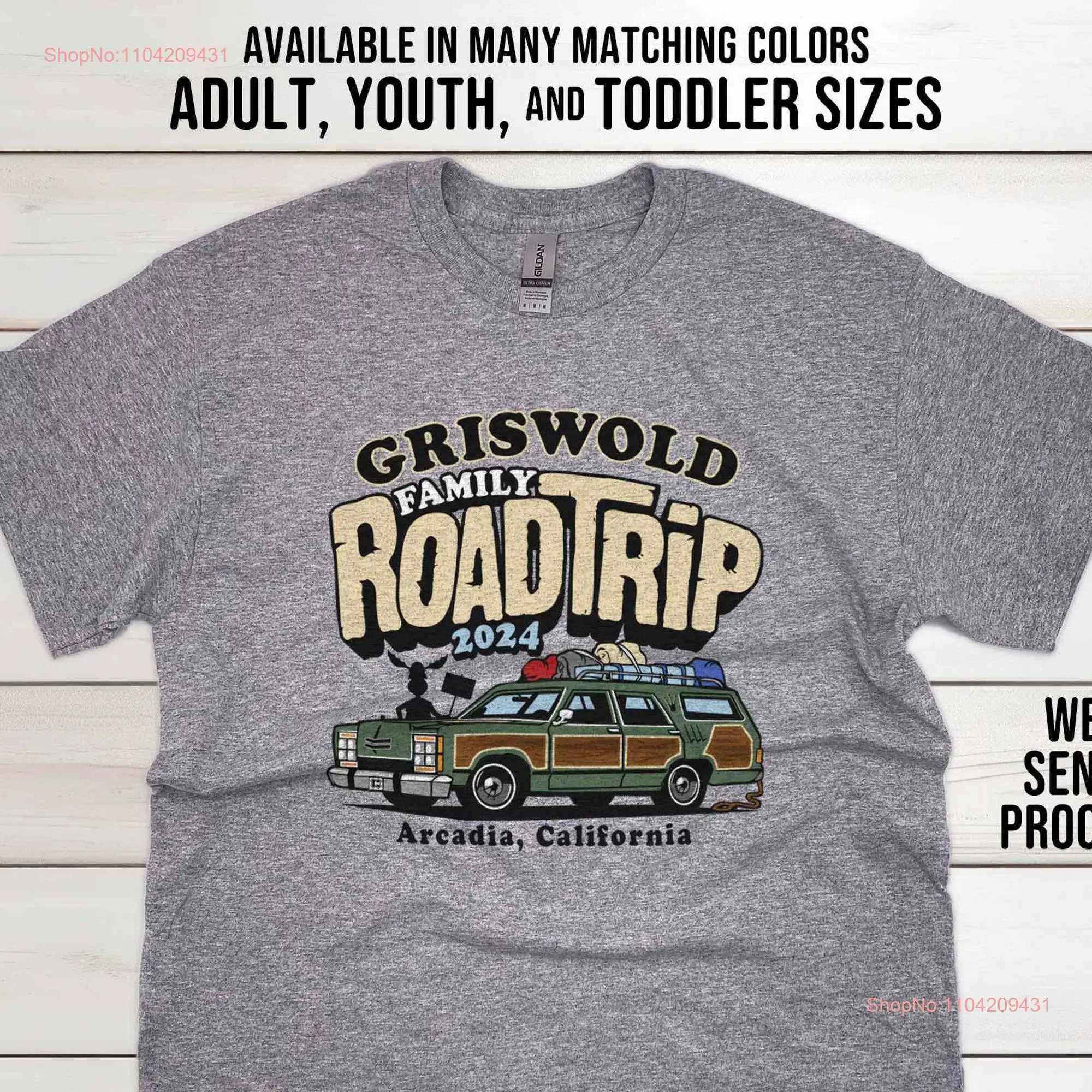 NEW Matching Roadtrip T Shirt 2024 Griswold Vacation Family Station Wagon Truckster shirts Personalize Name Text for the whole