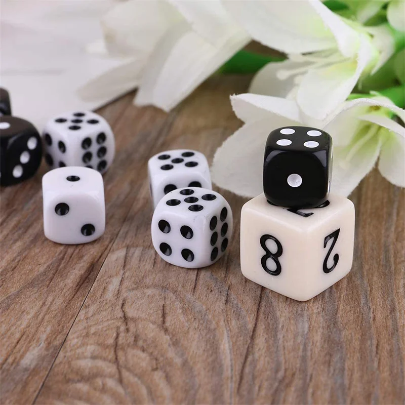 11Pcs/set New Backgammon Game Dice Set 10 Piece 12mm Ponit + 1 Piece Multiple Dice