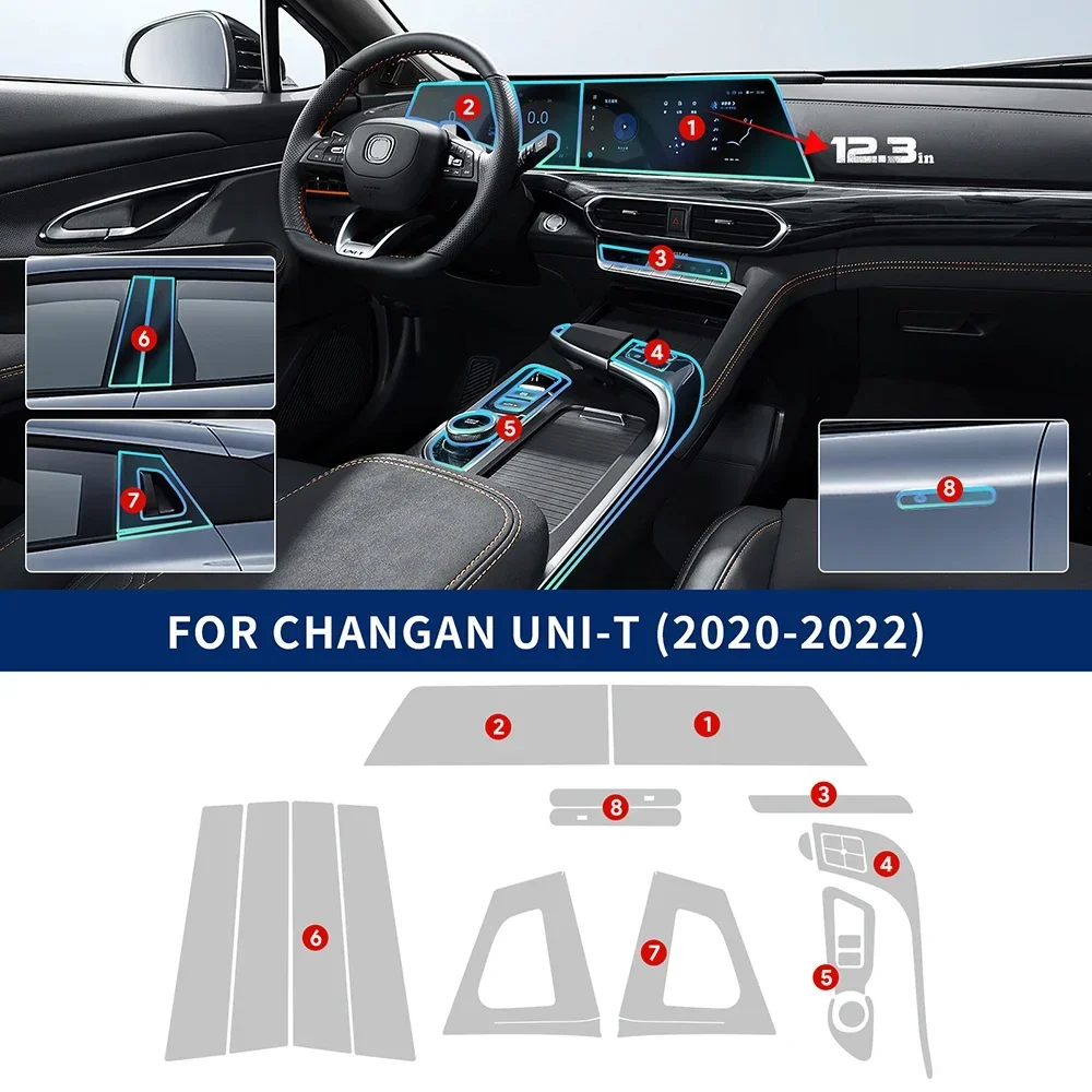 

Внутренняя пленка из ТПУ для автомобиля Changan UNI T UNI-T 2020 2021 2022, аксессуары, прозрачная защитная специальная наклейка против царапин