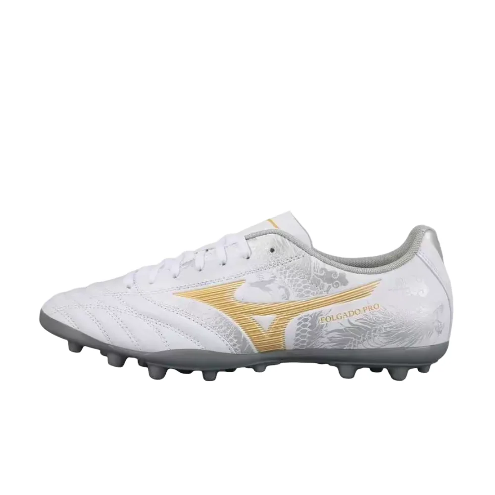 Mizuno Men's White/Gold AG Soccer Cleats – Shock-Absorbing Midsole, Breathable Upper & Durable Versatile Design P1GA249331