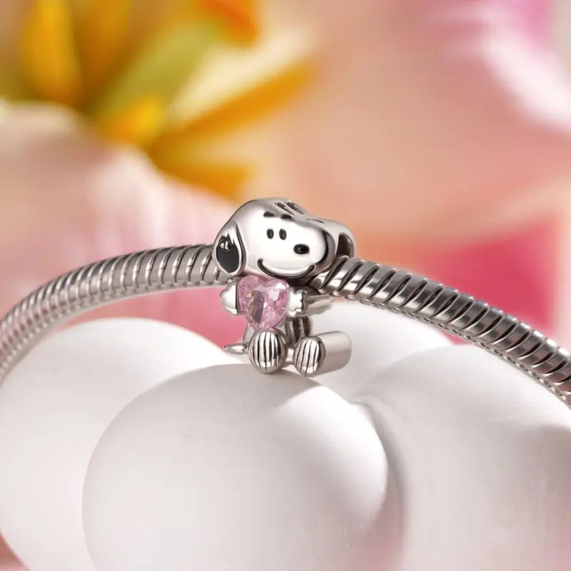 Cartoon 925Silver Balloon Dog, Red House, Watermelon Dog Male and Female Pendant,Fit Bracelet DIY Jewelry for Girls and Children