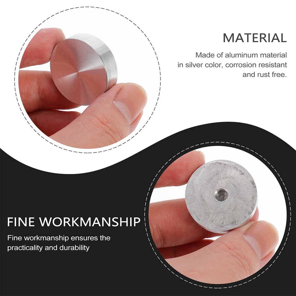 

4pcs Thick High-Grade Aluminum Alloy Circle Disc For Glass Table Tops Adapter Coffee Tables Tea Tables Durable Silver Round