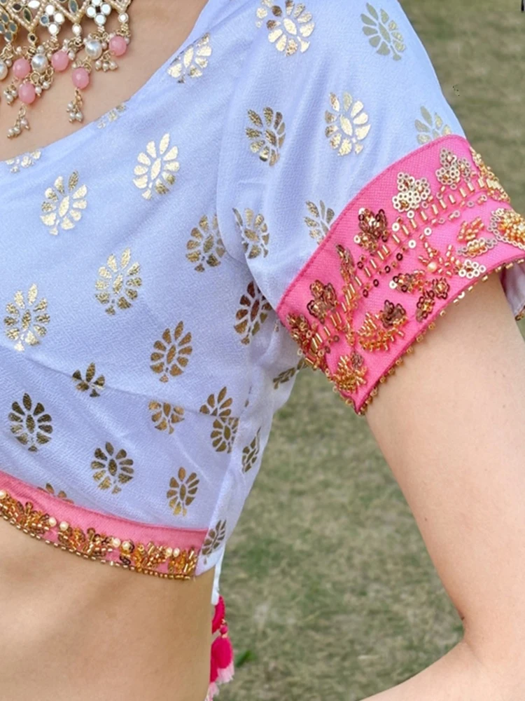 2025 trajes de dança indiana feminino topo grande balanço dança do ventre bollywood dança palco desempenho roupas festival dql10762l