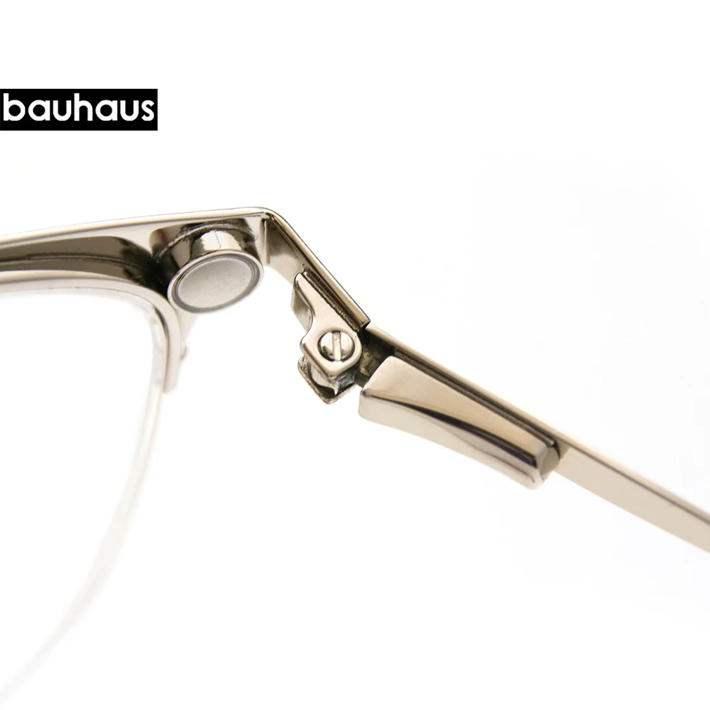 Metal Half Rimless Frame Men Eyeglasses Fashion Frame Brand Design Plain Eye glasses retro de grau femininos