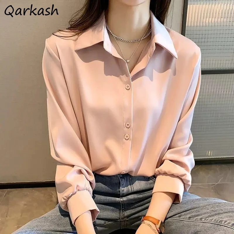 

Shirts Women Tops 5 Colors Baggy All-match Mature Simple Harajuku Elegant Classic Fashion Korean Style Mujer Casual Daily