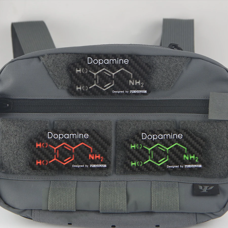 Tactical Reflective Carbon Fiber Patches Dopamine HO NH2 Luminous Outdoor Badges DIY Accessories for Clothes And Backpacks