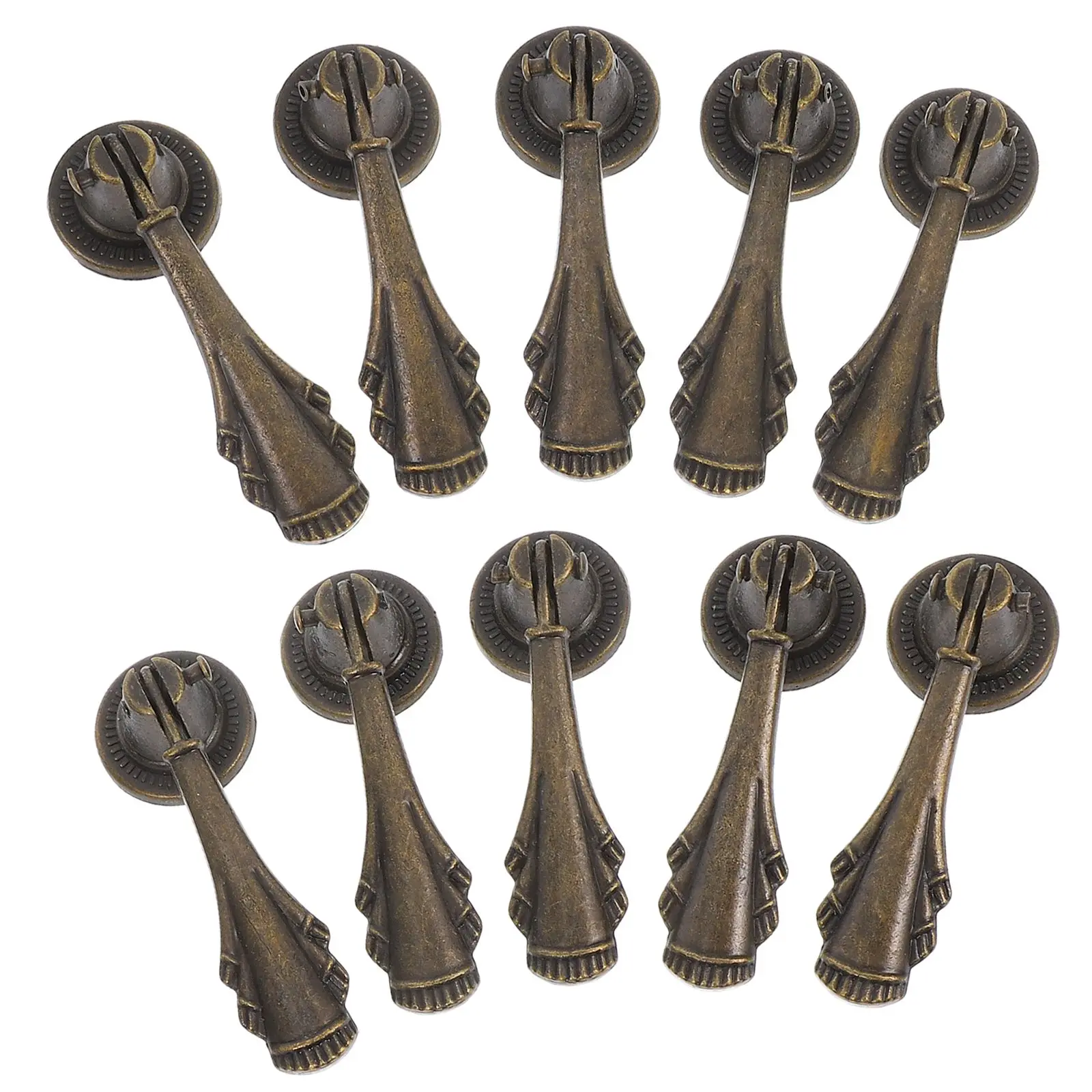 

10 Pcs Single Hole Drawer Pull Handles Vintage Cabinet Hardware Retro Kitchen Furniture Door Knobs Brass Metal Style