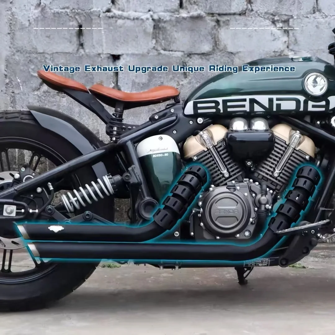 BENDA Napoleon Bob 250 Modified Full Exhaust System Mellow Low Roar Custom Bobber Accessories