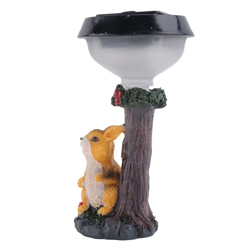 LED Solar Light Resin Figurine Light Outdoor Garden Lawn Lamp Yard Art Ornaments Elf Animal Cute Decorative Lamp Durable