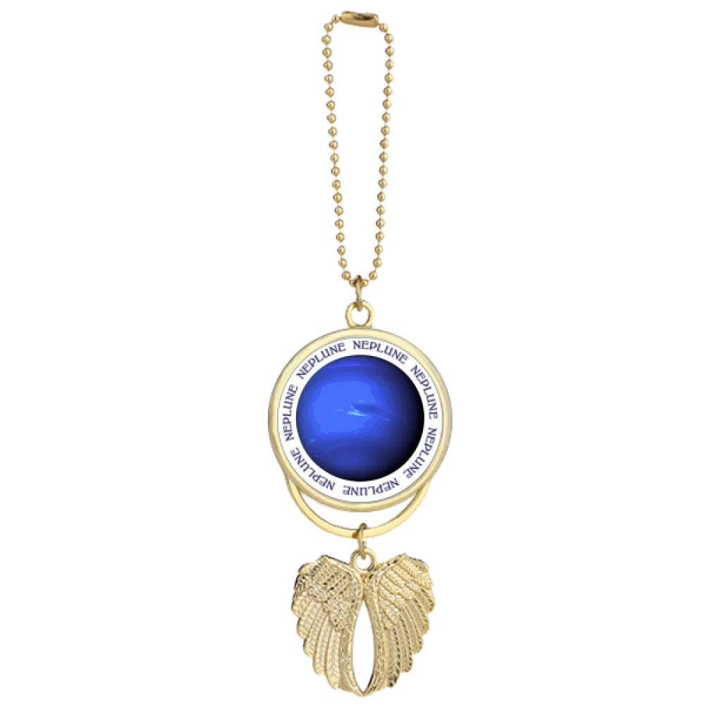 Neptune Around Planet Gas Car Keychain Angel Wing Pendant