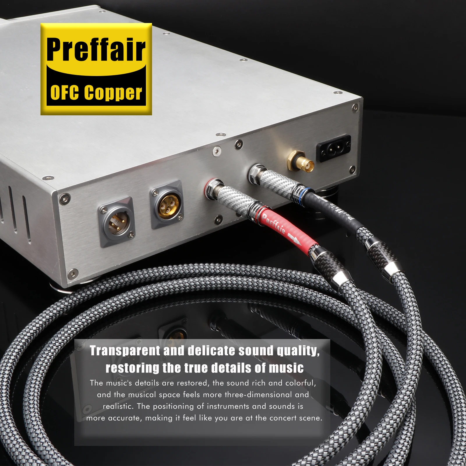 Hifi RCA Cable 4N OFC silver plated rca audio cable 2rca to 2rca signal wire carbon fiber rhodium plated rca connector Cable