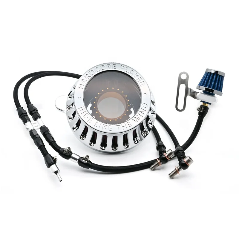 

New HD Touring Softail Air Intakes XL Sportster See-Through Circular Cleaner Vent Model Oil Filter Motorcycle