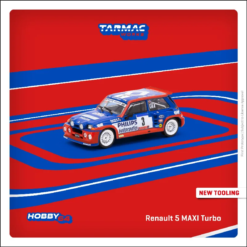 Tarmac Works TW 1/64 Renault R5 Maxi Turbo #3 Winner Die-cast Alloy Car Model Collection Display Gift