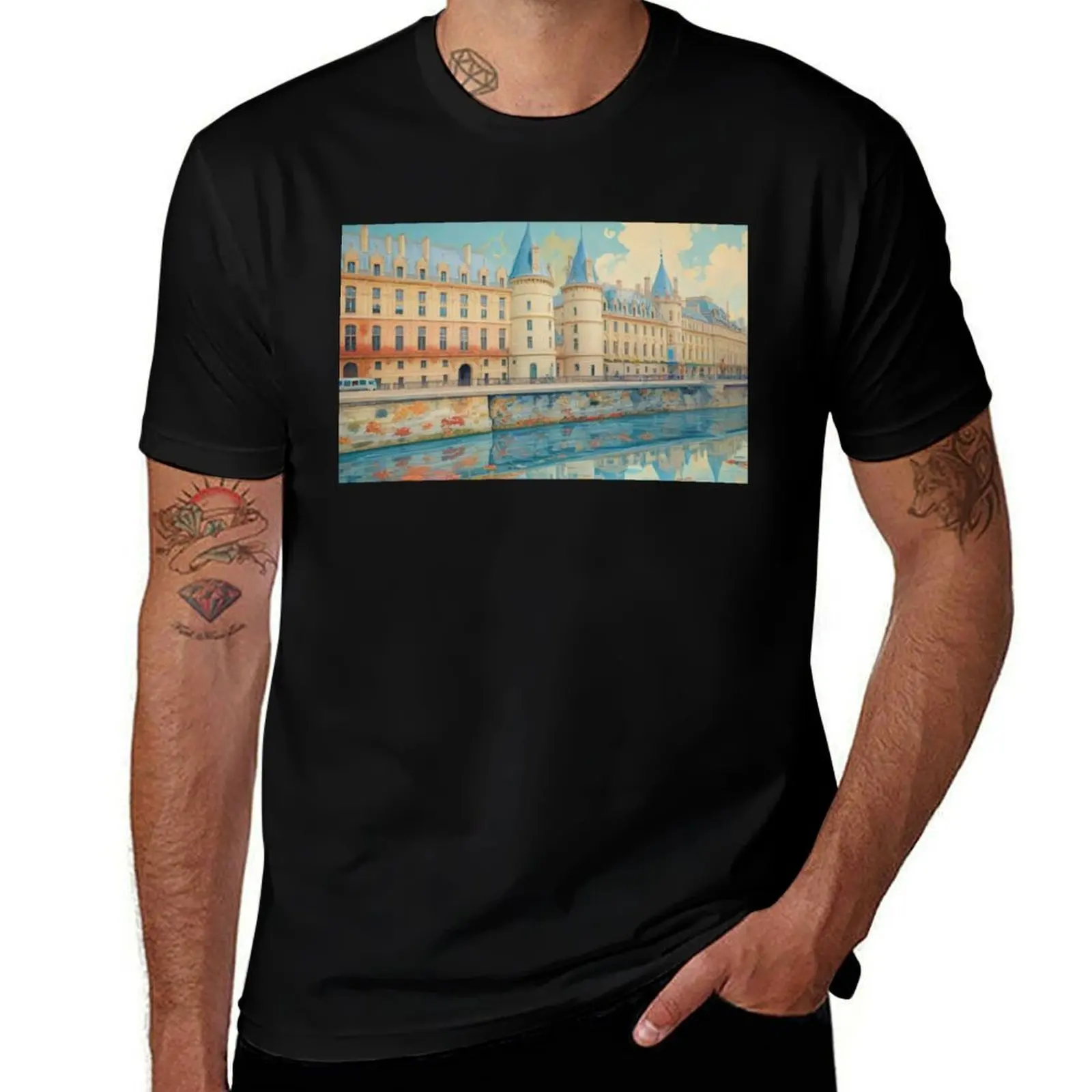 Camiseta La Seine, camisetas de verano vintage de aduanas, camiseta de manga corta, camiseta de diseñador para hombres