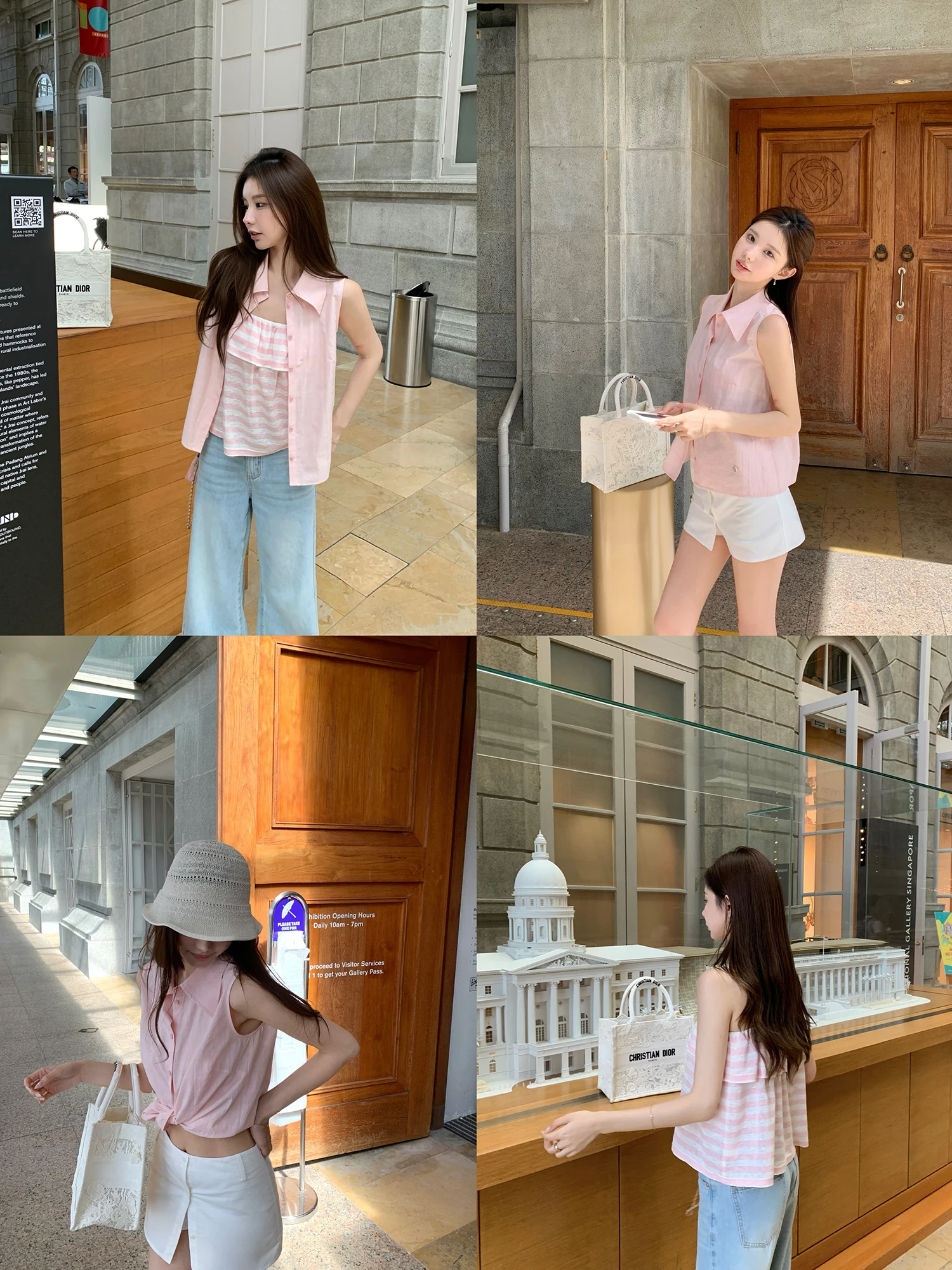 

Летний женский комплект Iviar Beach Series: вышитая блузка и майка на бретелях, модный, дышащий, из хлопка, с воротником