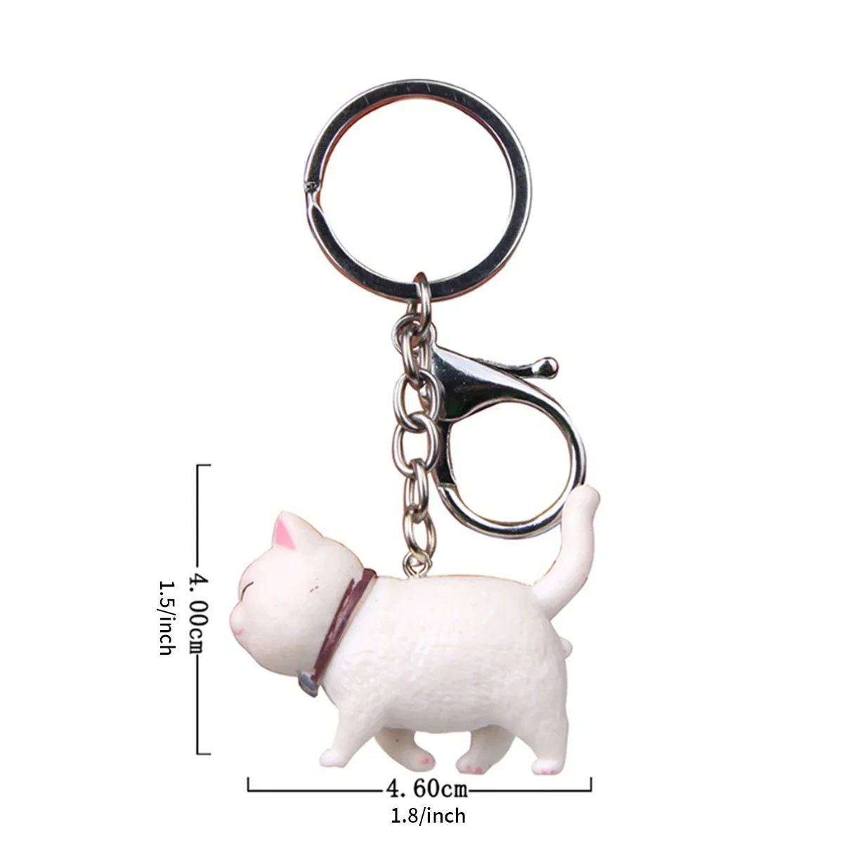 Cute Cartoon Japanese Cat Keyring Round Rolling Simple Cat Cat Pendant for Women Car Keyring Purse Bag Accessories Gifts