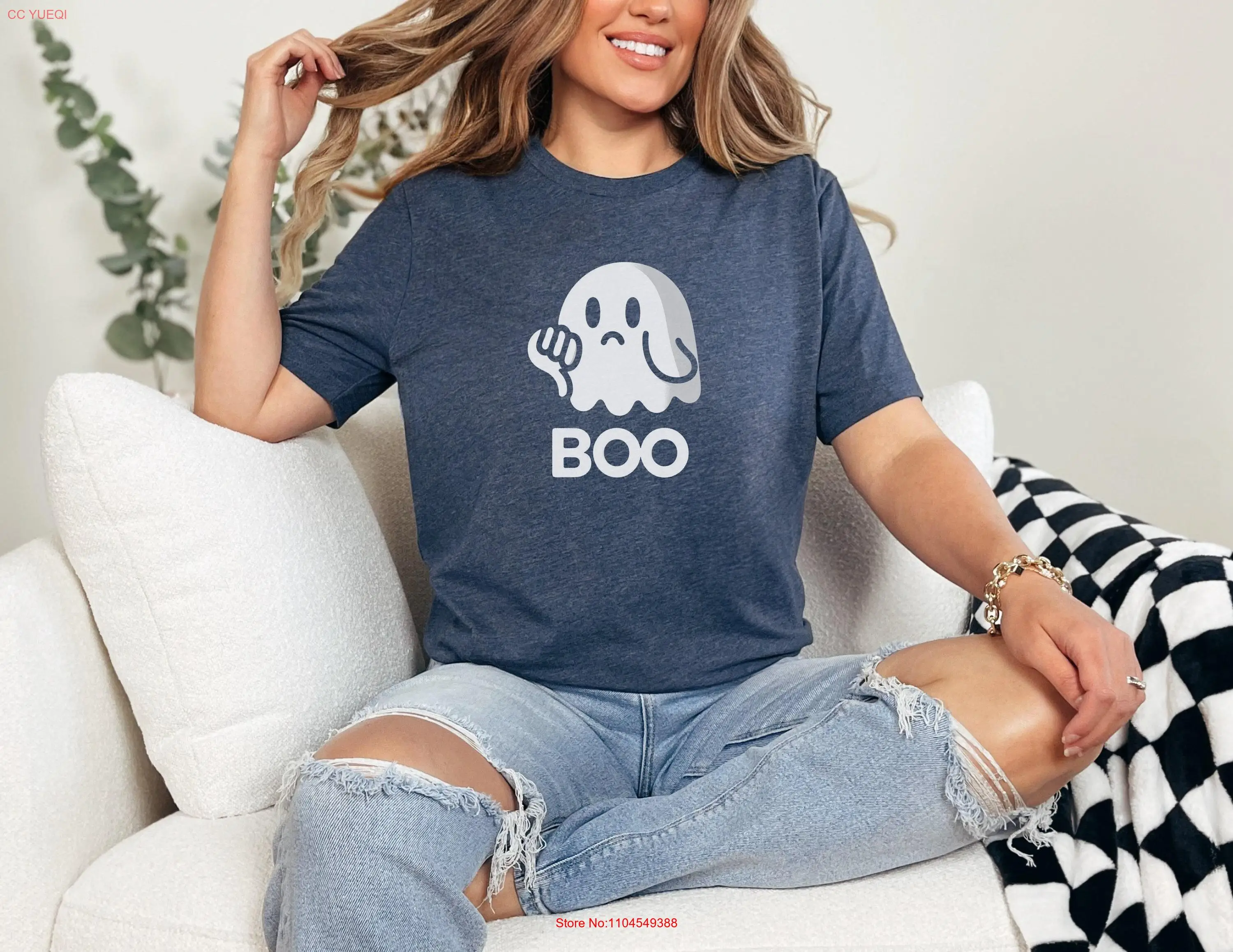 

Футболка с графическим рисунком Ghost Boo, забавная мем для него, футболка Geek для подростков, странная подарочная футболка на Хэллоуин с длинными или короткими рукавами