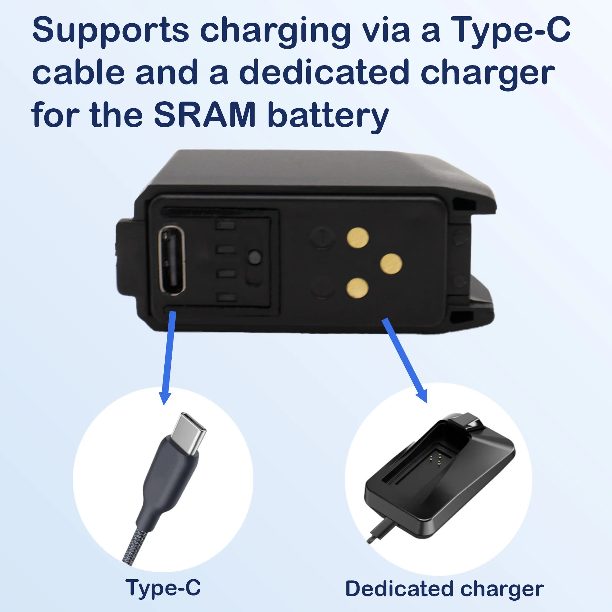 Bike Bicycle Batteries For Sram Etap AXS Battery 500Mah XX1/X01/GX Mtb/Road Groupsets Type-C Charging ABS Flame-Retardant Shell-image
