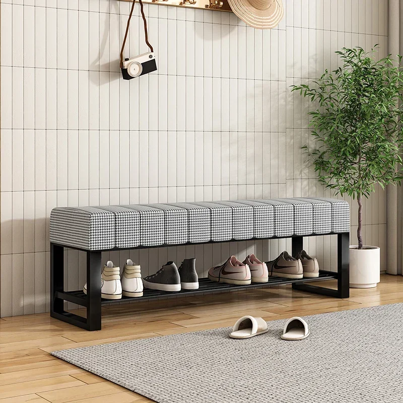 Luxury Entryway Shoe Bench with Storage Modern Minimalist Dressing Stool for Hallway Long Shoe Rack Seat Organizer