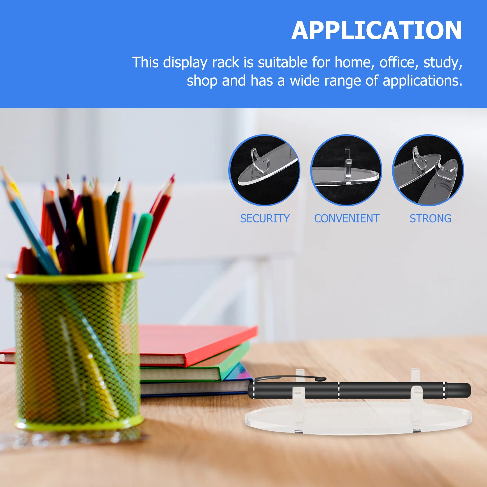 

2Pcs Fountain Pen Rack Acrylic Holder Transparent Display St Desk Stationery Tattoo Storage Solution Pen Cylinder