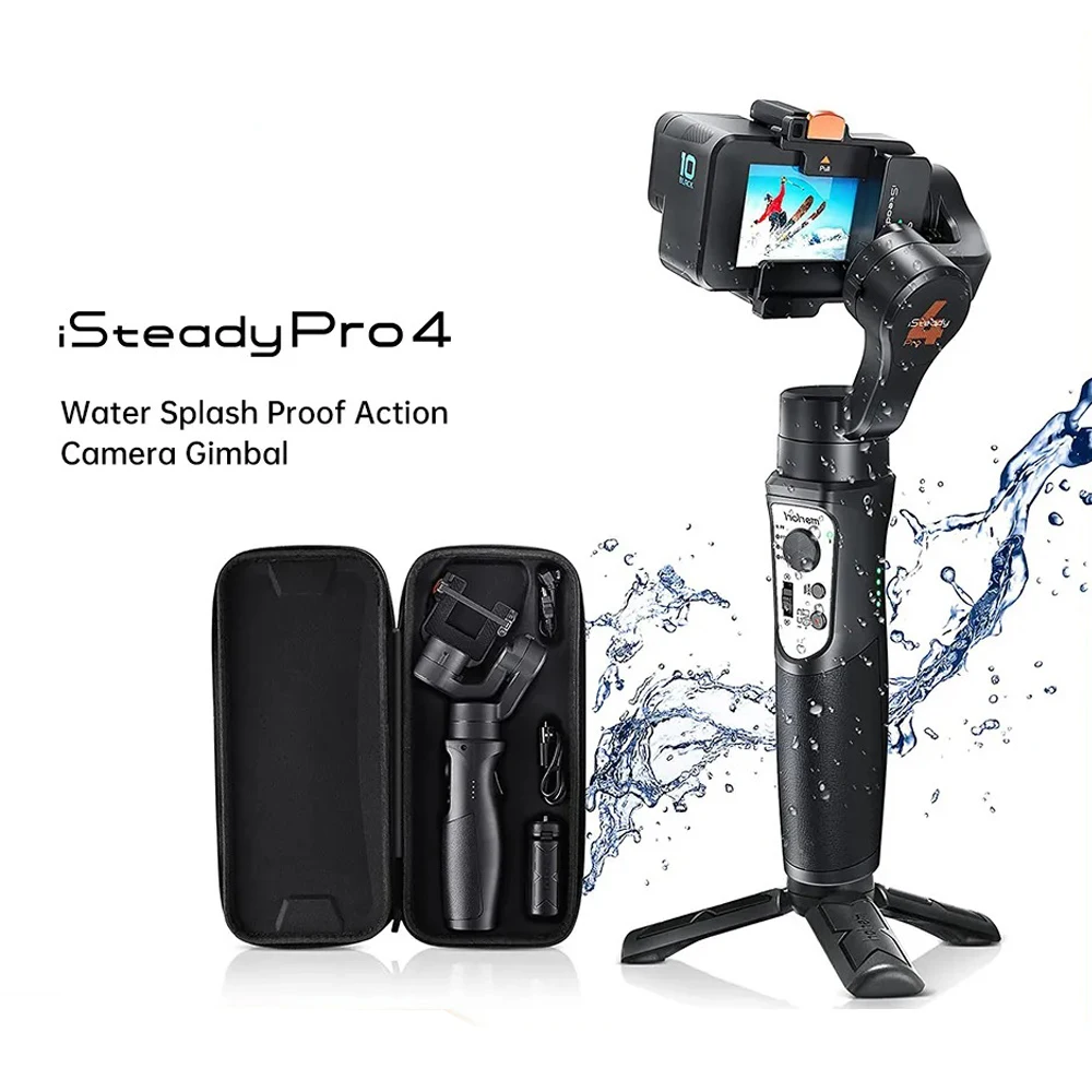 

iSteady Pro 4 Gimbal for GoPro 12/11/10/9/8/7/6 DJI OSMO Insta360 One R IPX4 Waterproof Action Camera 3-Axis Handheld Stabilizer