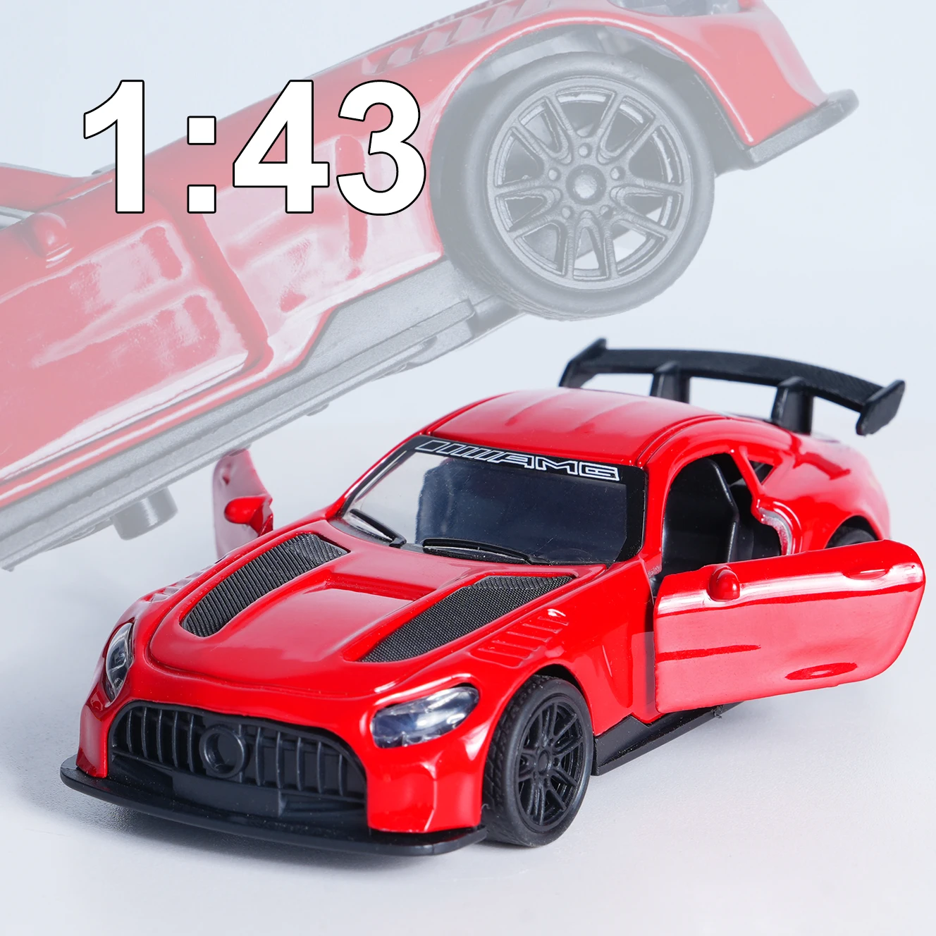 

Модель суперкара из красного сплава 1:43, открывающиеся двери, рождественский подарок/подарок для мальчиков/украшение для взаимодействия родителей и детей/коллекция вентиляторов/украшение рабочего стола