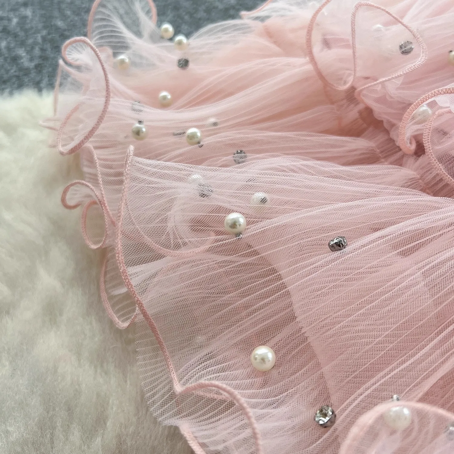 Roze mesh jurk dames kralen diamanten mouwloze zomervakantie feest vestidos bodycon streetwear chique kleding dame