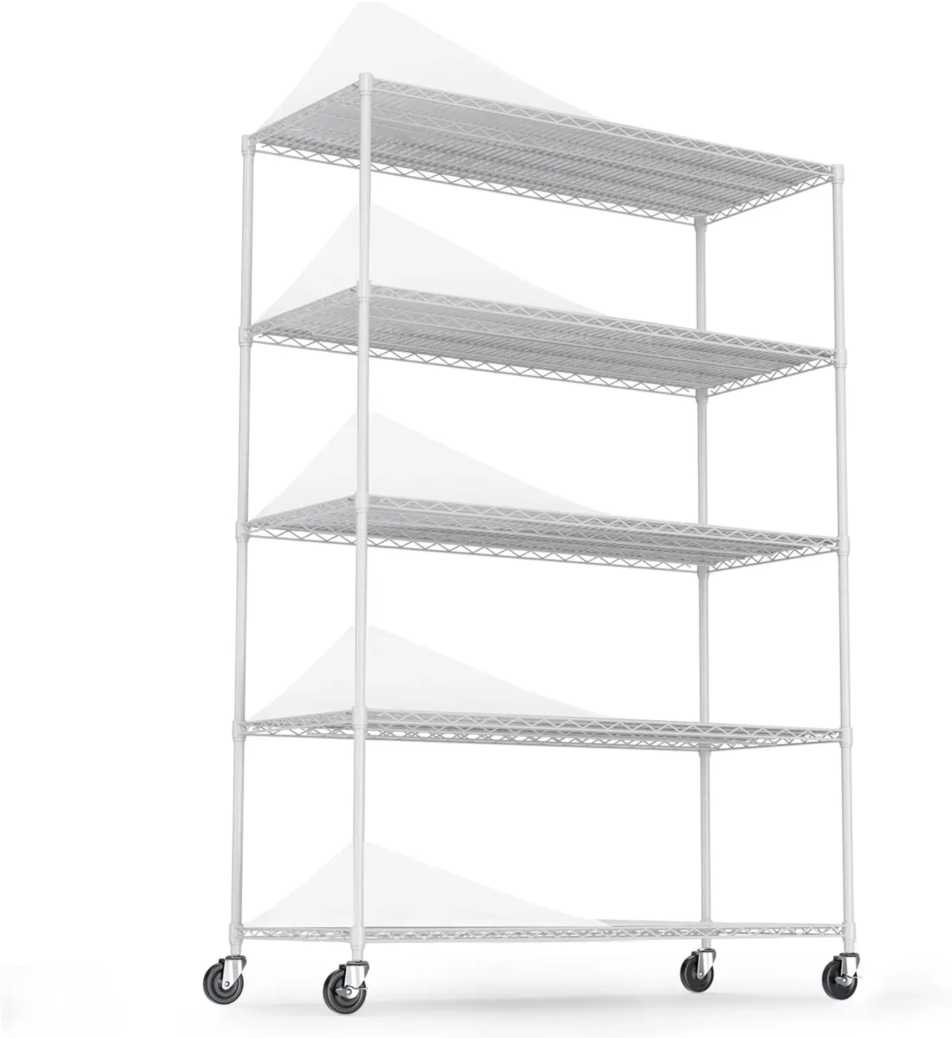 5 Tier 6000Lbs Capacity Nsf Metal Shelf Wire Shelving Unit, Heavy Duty Adjustable Storage Rack With Wheels & Shelf Liners For