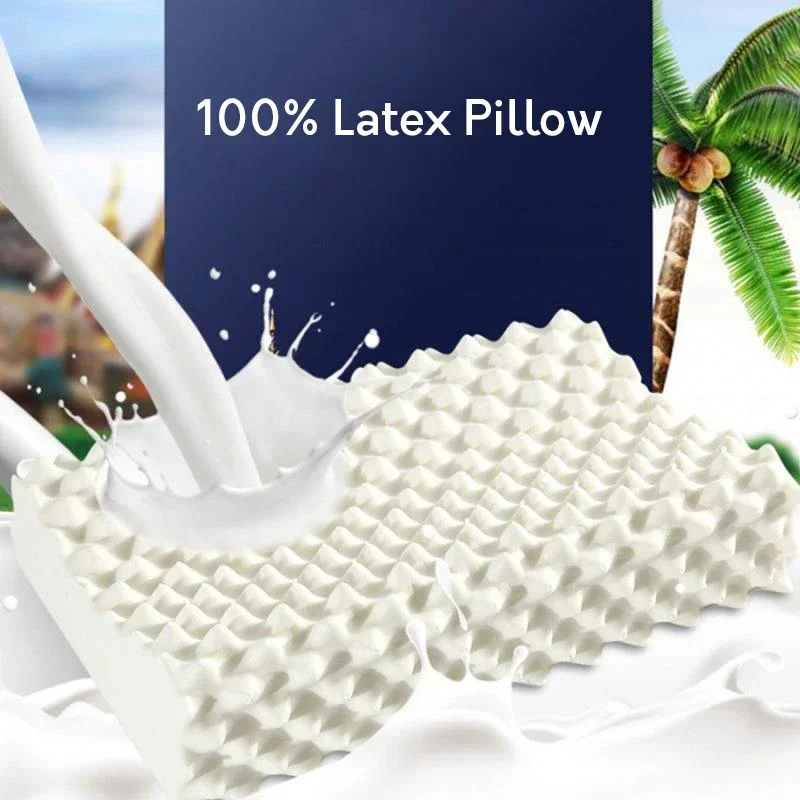 

100% Thailand latex pillow Natural Latex Neck Memory Pillows adult children cervical spine massage pillow core home hotel pillow