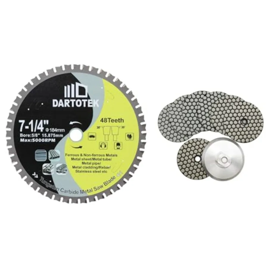 

7-1/4"/184mm Metal Cutting Disc Circular Saw Blade 48T Tungsten Carbide Tipped TCT Cut Off Wheel for Steel Stainless Steel Ferr