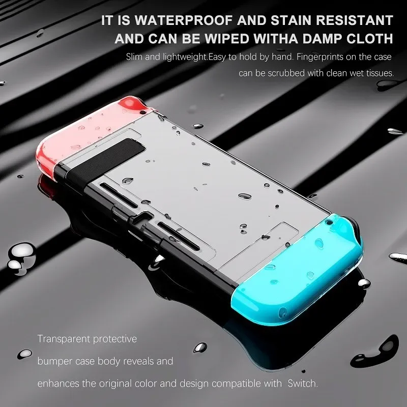 Etui ochronne 3 w 1 z TPU, przezroczyste, obudowa ochronna na Nintendo Switch 1, nakładki na gałki analogowe, akcesoria do Switcha — zdjęcie 3