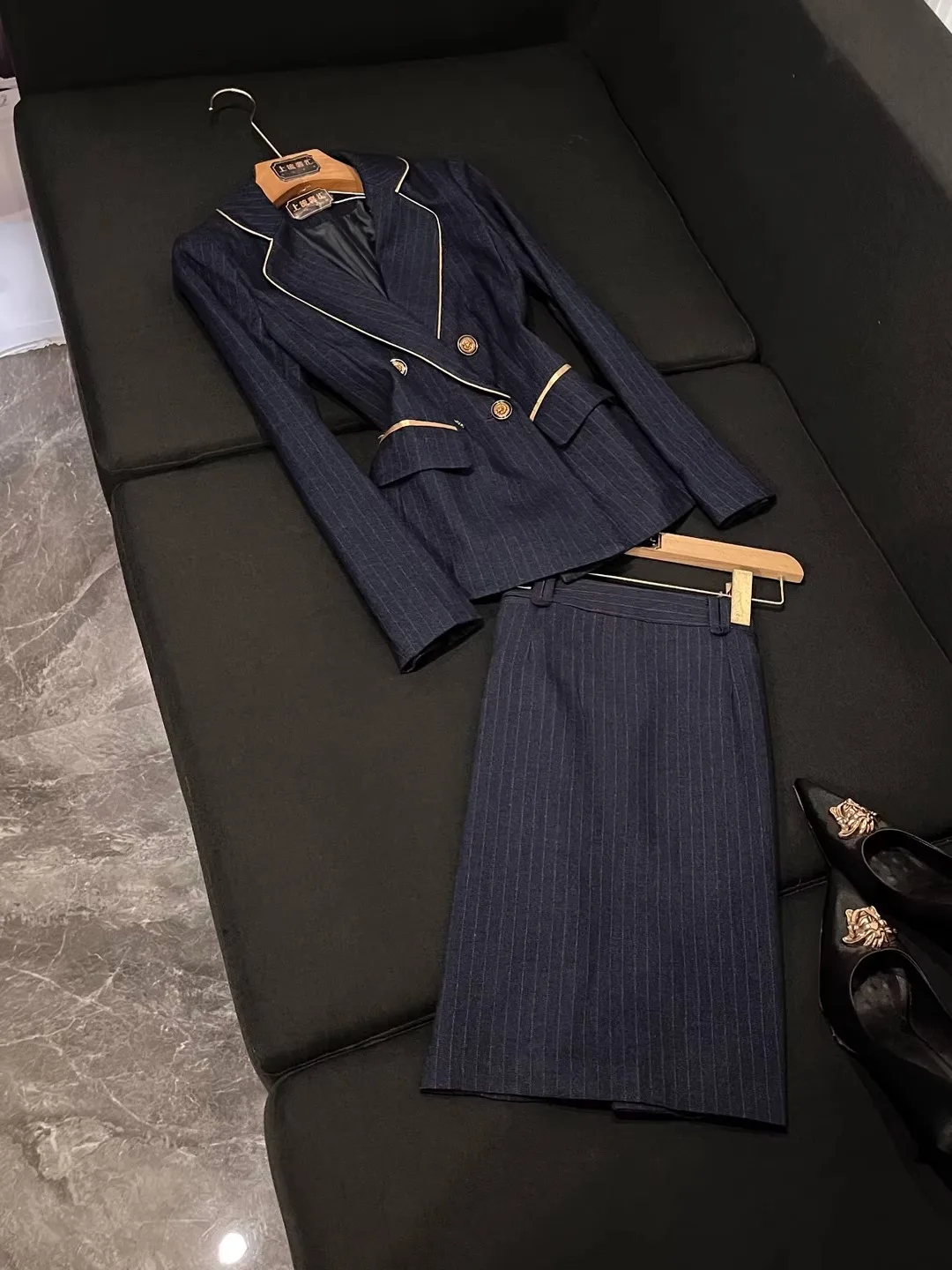 Setelan Jas Wanita Modis 2025, Pakaian Formal Mewah nan Anggun X23, Pakaian Profesional dari Produsen Cina