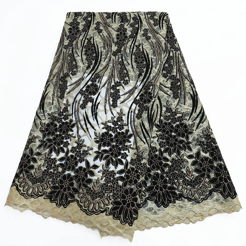 أحدث يتدفقون صافي نسيج الدانتيل النساء 5 ياردة تول الدانتيل المواد الخياطة فساتين الزفاف النساء أقمشة الدانتيل المخملية عالية الجودة