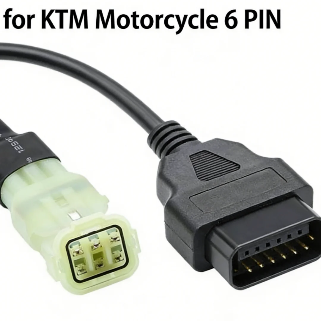 OBD to Motorcycle Diagnostic Cable for KTM Delphi 6Pin EFI SystemUniversal OBD2 Adapter Connector for Motorbike Repair