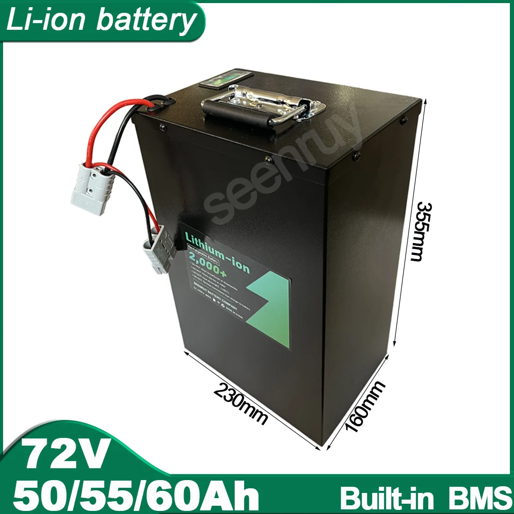 

72V 50AH 55AH 60AH Li ion With Charger Lithium Polymer Battery Perfect For Bike Bicycle E-Bike Motorcycle Electric Scooter