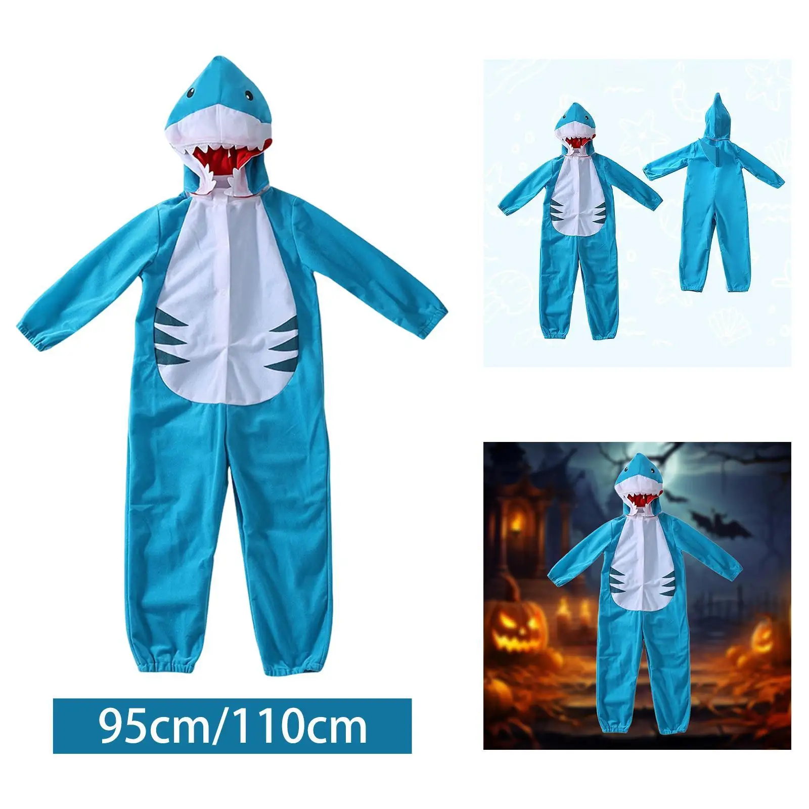Shark Costume for Children Novelty Dress up for Stage Performance Party Holidays