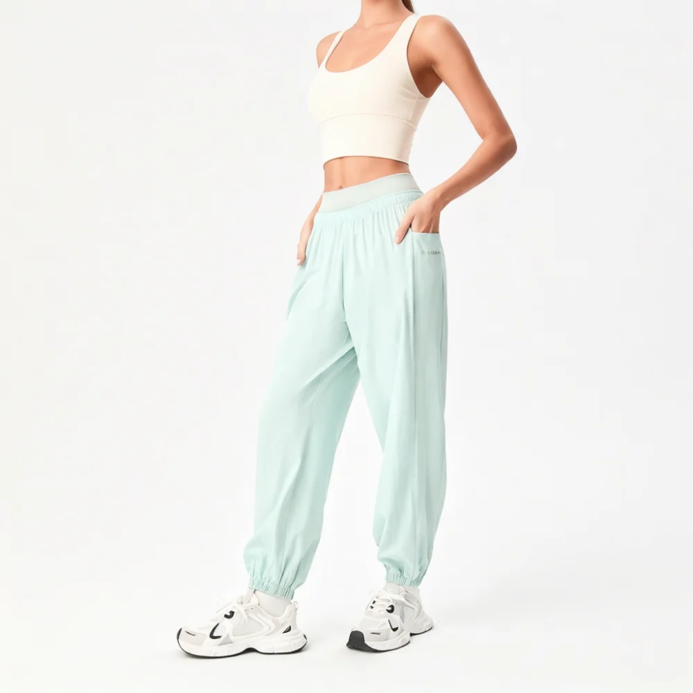 High Waist Yoga Pants Women Loose Fitness Sport Trousers Quick Dry Running Leggings Tummy Control Casual Training Jogging