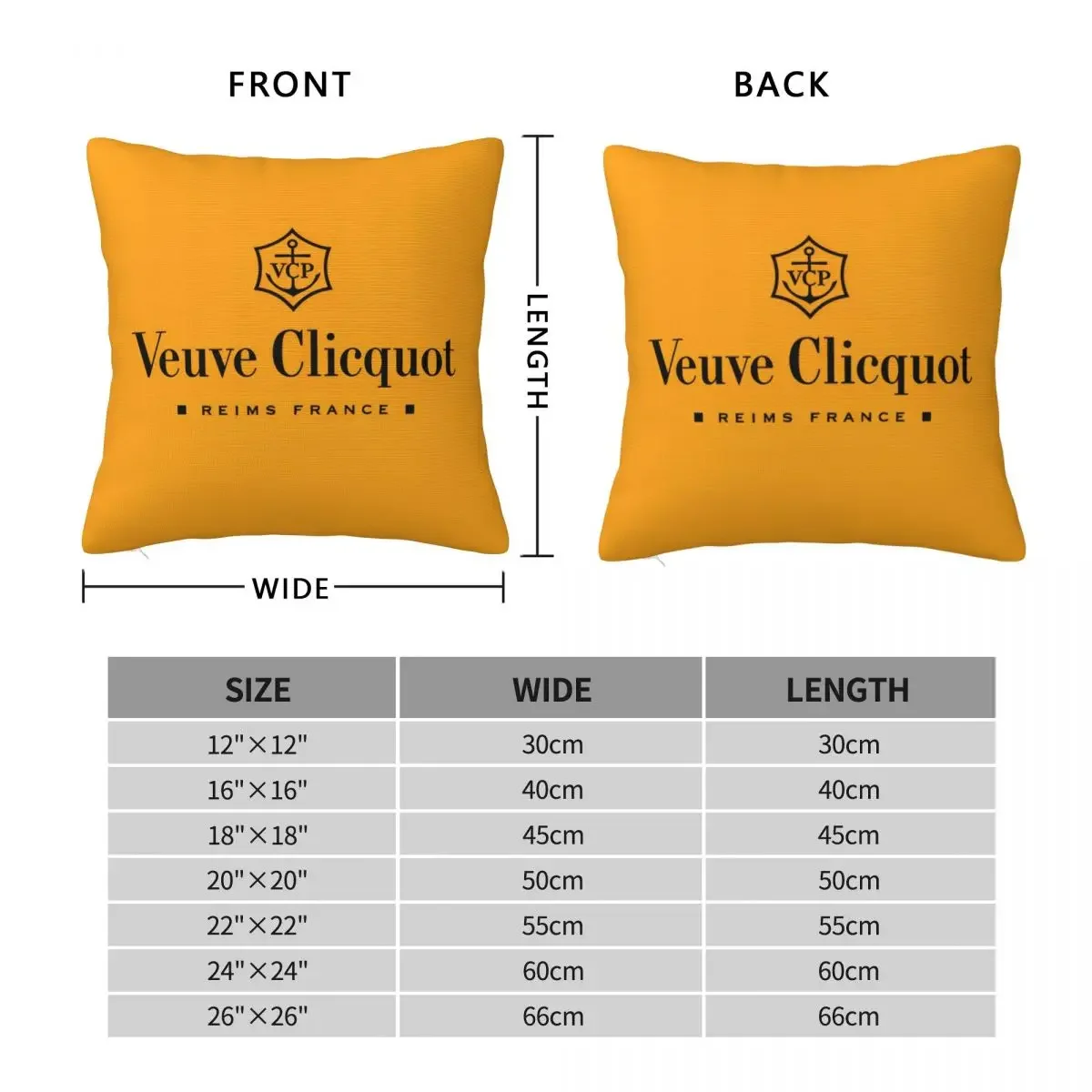 Champagne Orange Square Pillowcases Sofa Veuves Clicquots Cushion Case Cute Home Decoration Throw Pillow Case 45*45