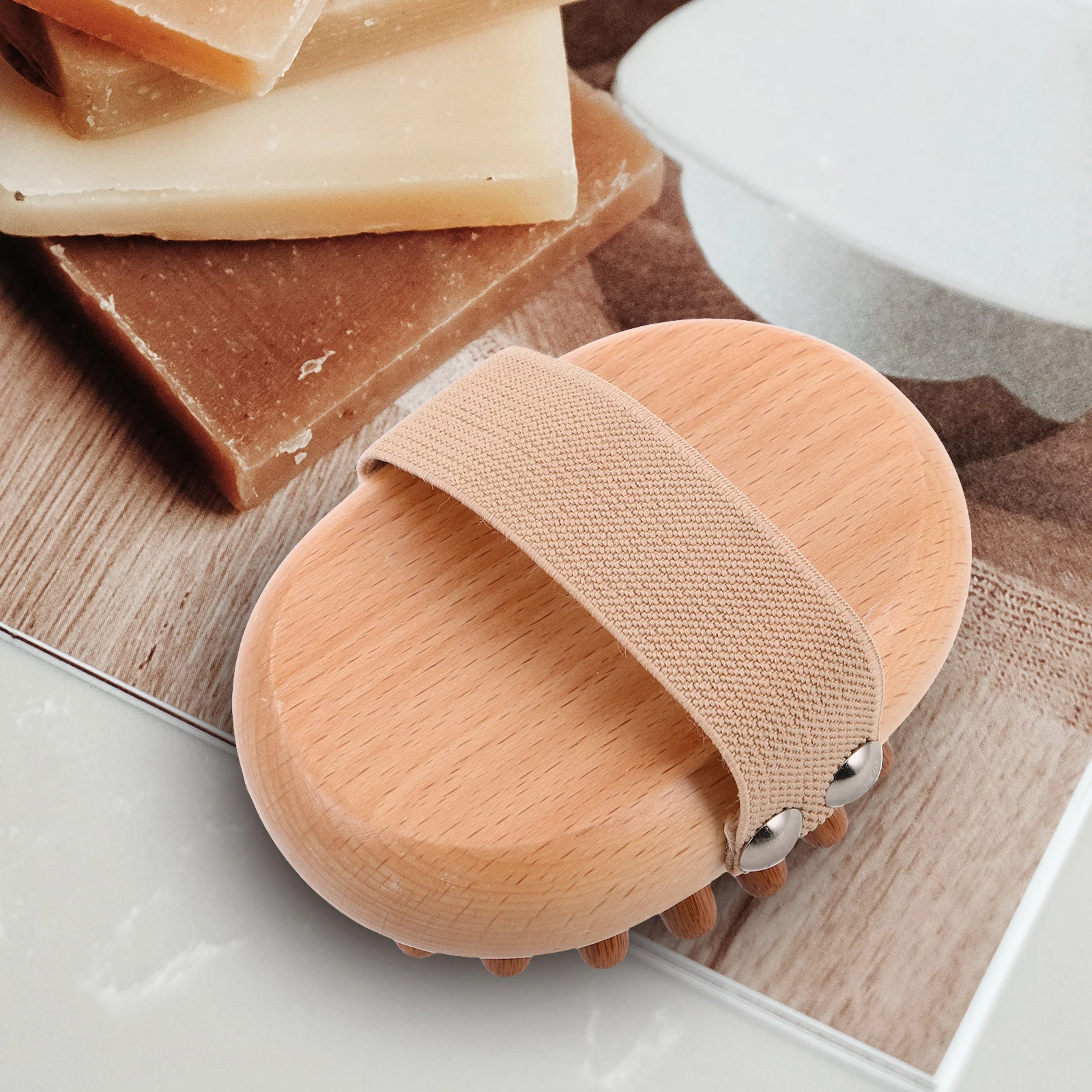 

Wood Massage Brush with Technology Natural Solid Wood Handle Meridian Stimulation for Body Neck Shoulder