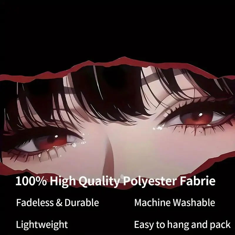 VIKAMA Japanese Anime Girl Eyes Wall Tapestry Manga Art Backdrop Polyester Wall Hanging Bedroom Dorm Living Room Gothic Decor