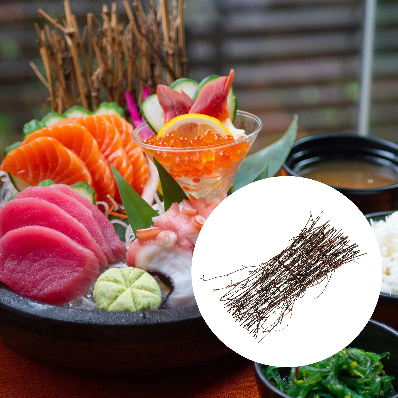 

3Pcs Bamboo Fence for Sushi Tray Decor Delicate Handmade Japanese Style Ornament Perfect Home Restaurant Table Setting