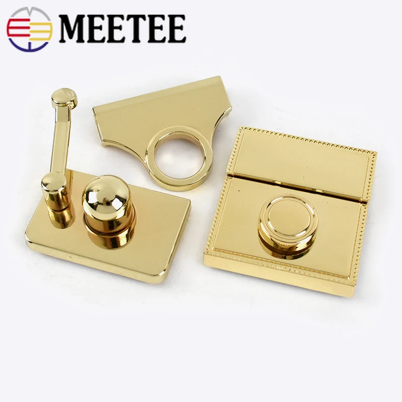 Meetee 1/2Pcs Metal Bag Lock Snap Buckles Purse Closure Clasps Handbag Decoration Buckle DIY Bags Hardware Accessories