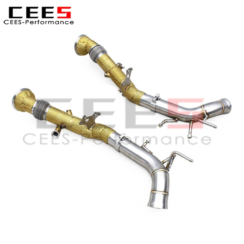 

CEES Catback выхлопная труба с золотым покрытием для Ferrari 296 GTB V6 3.0T 2021-2024 гоночный глушитель выхлопной трубы из нержавеющей стали