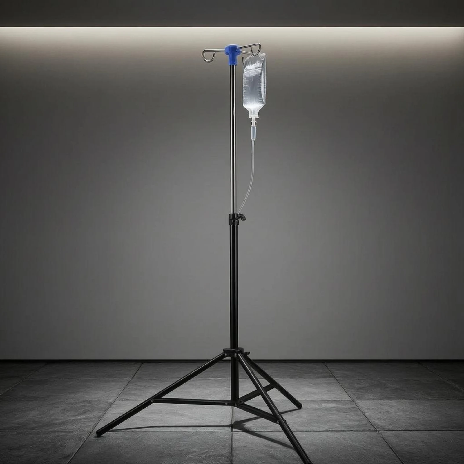 Tripod Infusion Stand Black Folding Infusion Stand Portable IV Pole Stainless Steel IV Pole Three-Hook