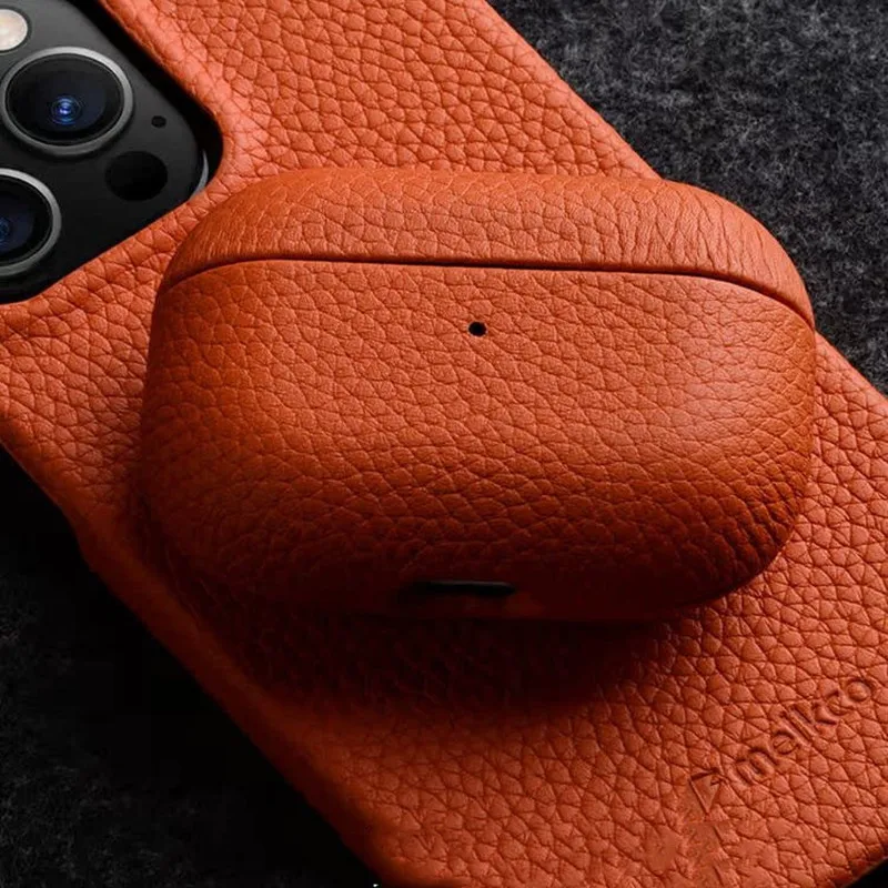Melkco Genuine Cowhide Leather Case For AirPods Pro 3 Pro2 AirPods 5 4 3 2 Luxury Wireless Bluetooth Earphone Accessories Cover