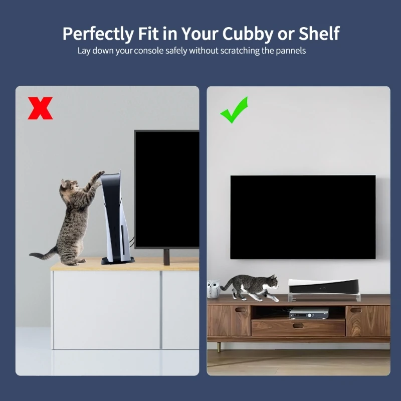 رف موفر للمساحة لأجهزة الألعاب ، دعم قاعدة ABS ، حامل آمن ، دعم حماية خفيف الوزن ، دعم سطح المكتب ، انخفاض السفينة