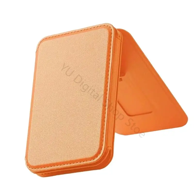 96BA Phone Card Holder and Fold Out with Attachment, PU Leather, 4 Card Pockets, and Integrated Mirror
